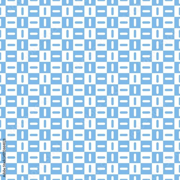Fototapeta Blue and white geometric background seamless pattern