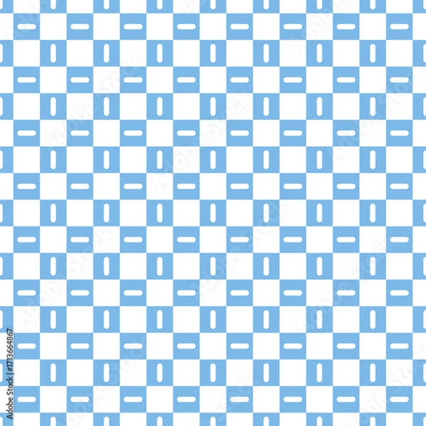 Fototapeta Blue and white geometric seamless pattern background