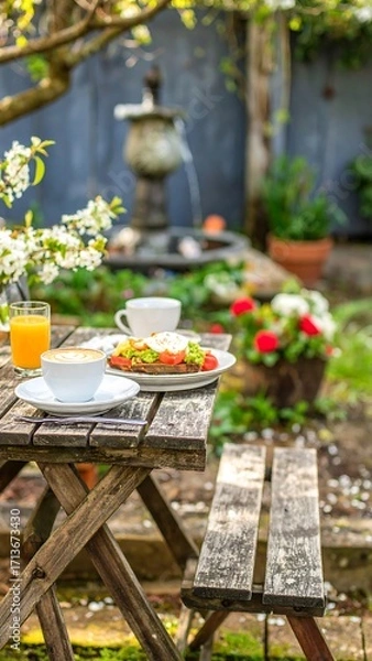 Obraz Garden breakfast scene