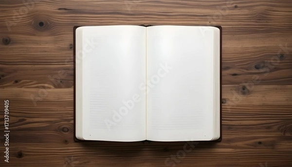 Fototapeta Open Blank Book Pages Background for Vintage Reading, Writing, and Creative Minimalist Design Concepts