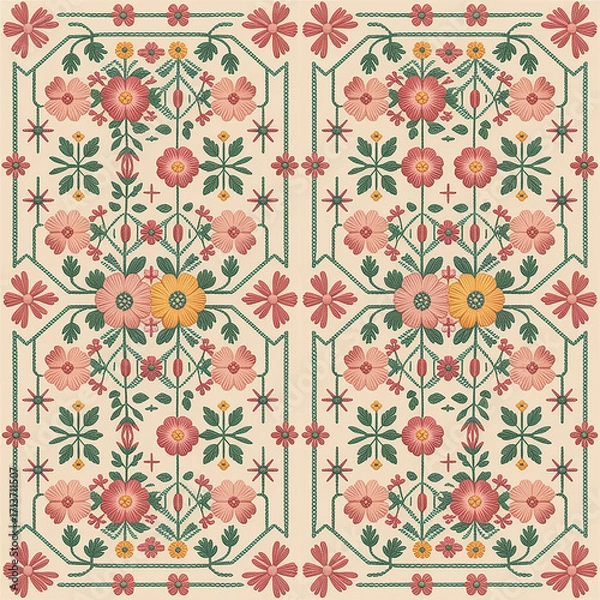 Obraz Embroidery Inspired Digital Paper