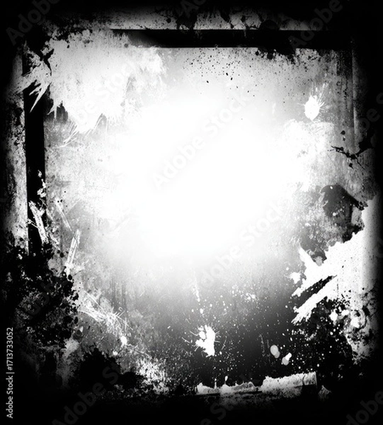 Fototapeta Grunge frame with bright center