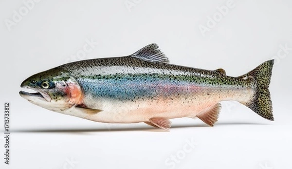 Fototapeta Whole rainbow trout, side view, studio shot