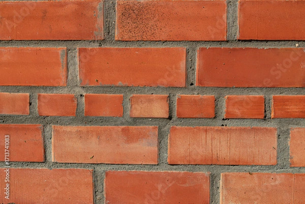 Obraz brick wall of a house with sunlight, close view