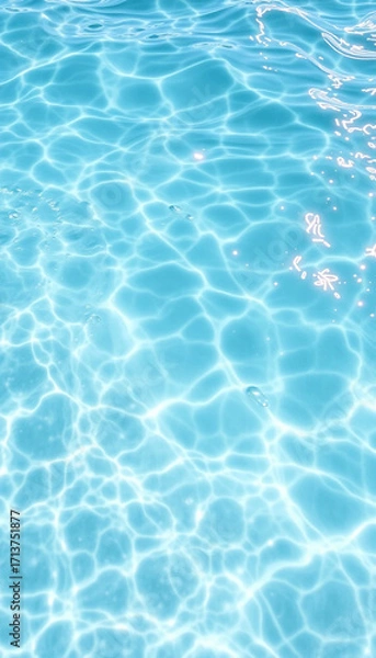 Fototapeta Crystal clear water ripples on summer pool lake or ocean surface background