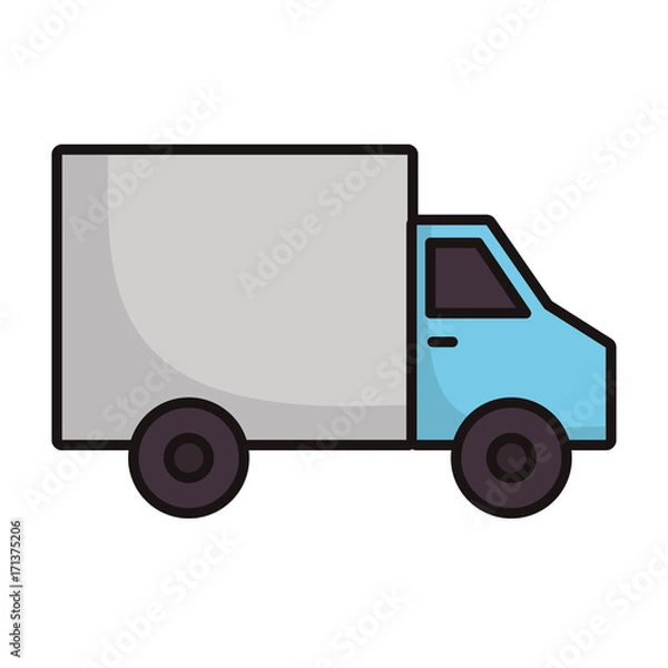 Fototapeta cargo truck icon over white background colorful design vector illustration