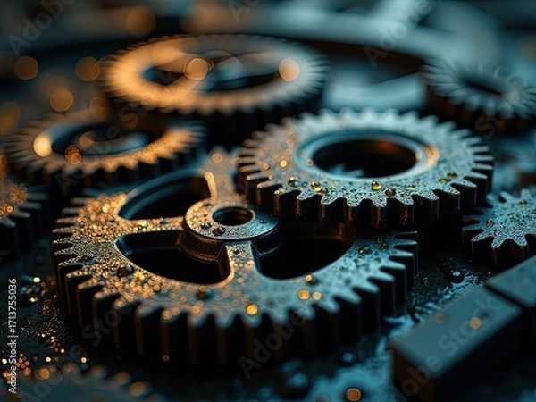 Fototapeta gears that mesh in their gear pairs