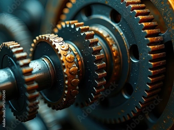 Fototapeta gears that mesh in their gear pairs