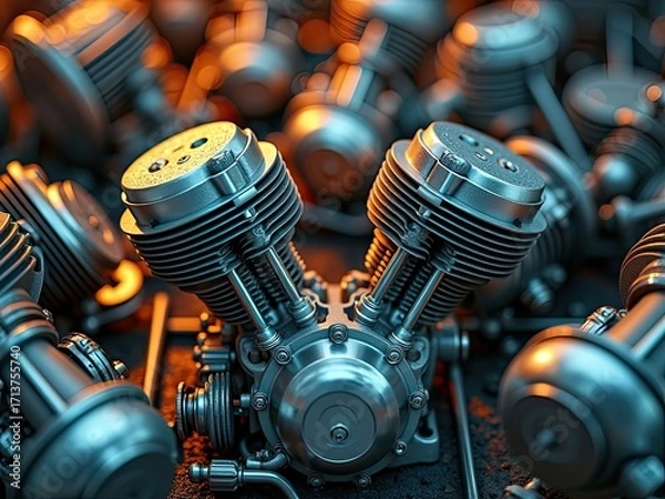 Obraz small engine that has not yet been assembled