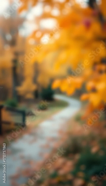 Fototapeta Autumn Blur Nature Background Bokeh Bright Center Vignette Design Art