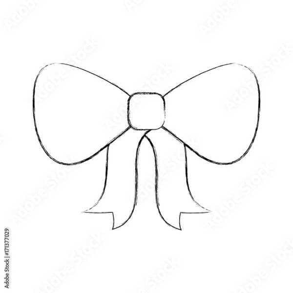 Fototapeta bow ribbon decoration christmas ornament traditional vector illustration