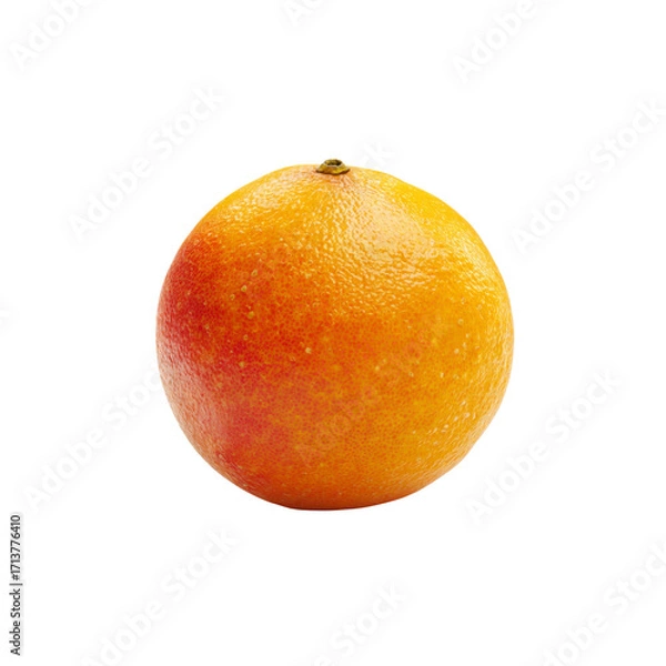 Fototapeta Single Ripe Red Grapefruit Isolated on White Background
