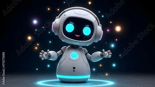 Fototapeta AI Chatbot Robot with Communication Technology