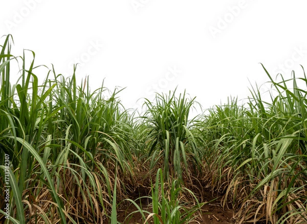 Fototapeta Sugarcane on transparent background with clipping path, suitable for print and web pages.