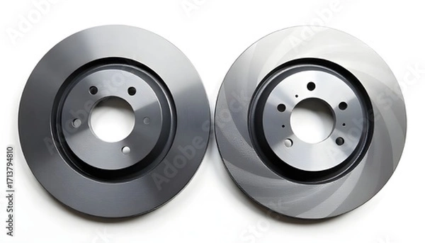 Fototapeta Brake discs isolated on white background. Auto part - Braking disk