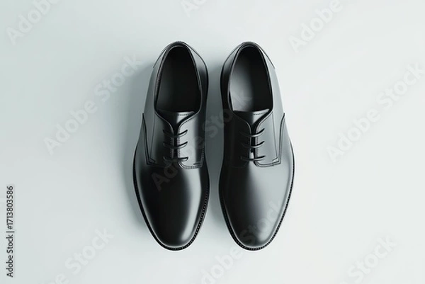 Obraz Shoe Mockup elegant leather dress shoes with visible stitching, clean and professional composition, copy space, background color white, minimalism, stock vector