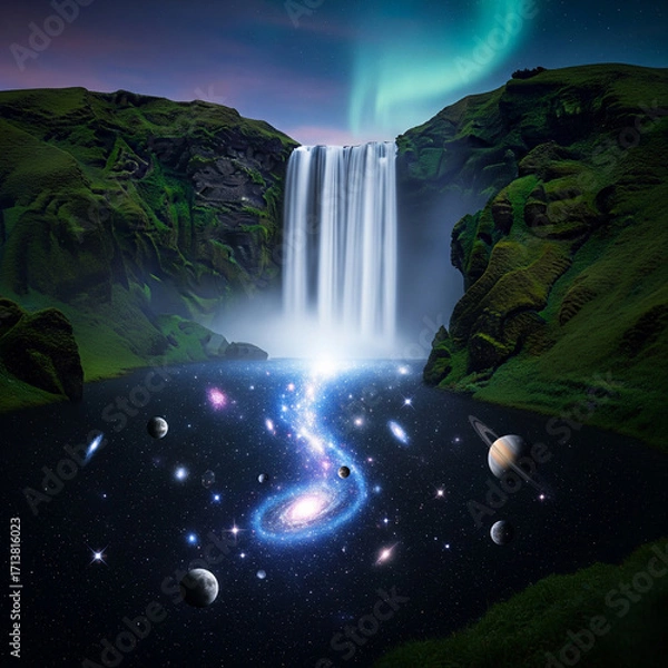Obraz  Dreamy Waterfall into Outer Space