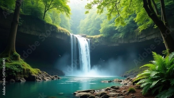 Obraz waterfall in the forest