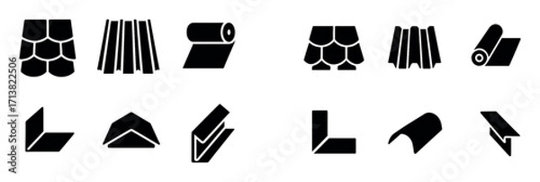 Obraz Roofing Material Icons