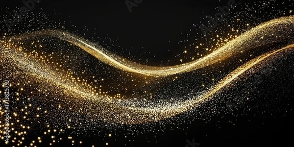 Fototapeta Captivating design showcasing a dazzling array of golden sparkling lights.