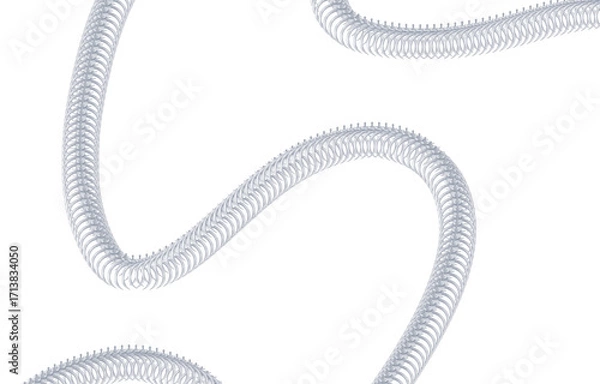 Fototapeta Close-up abstract wavy ribbed tube on a white background