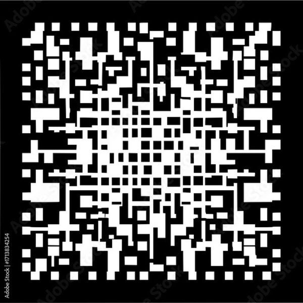 Obraz Monochrome grid pattern with varying square sizes creating an abstract geometric composition effect