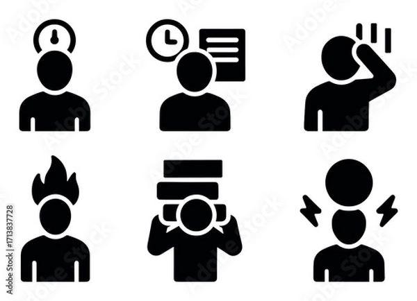 Obraz Work Stress Icons