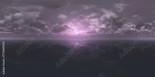 Obraz panorama of a stormy sea, HDRI, environment map , Round panorama, spherical panorama, equidistant projection, 360 high resolution panorama , 3D rendering