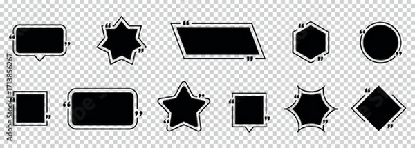 Fototapeta Flat Quote Bubbles Set - Different Vector Illustrations Isolated On Transparent Background