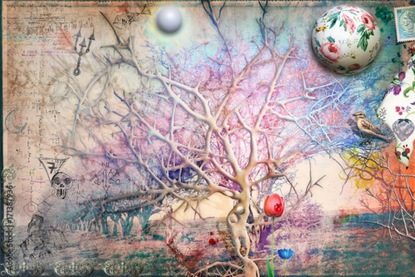 Obraz Giardino dell'eden con albero della conoscenza