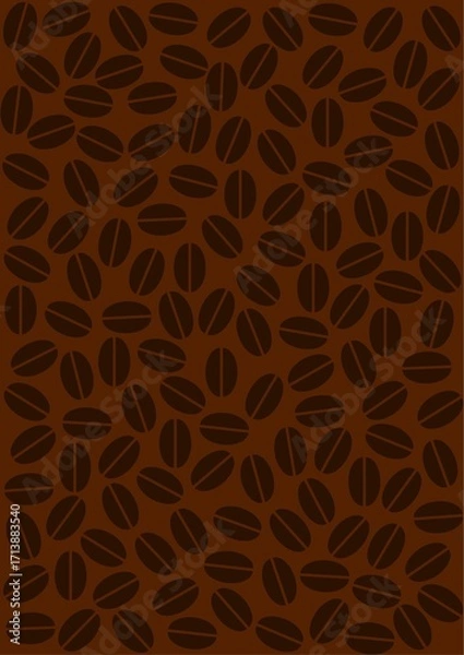 Fototapeta Coffee beans seamless pattern background.