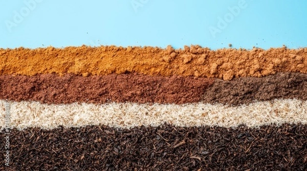 Fototapeta Detailed Cross Section of a Compost Pile Showcasing Various Organic Materials