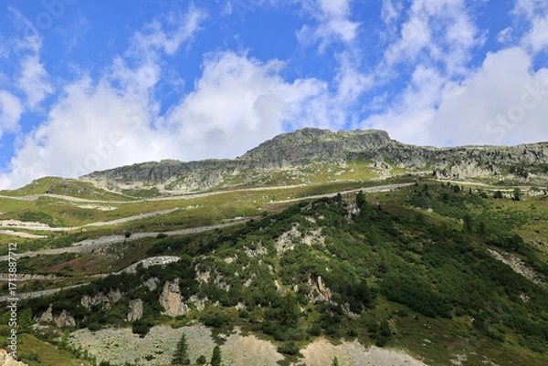 Fototapeta View of the Grimsel Pass in Switzerland