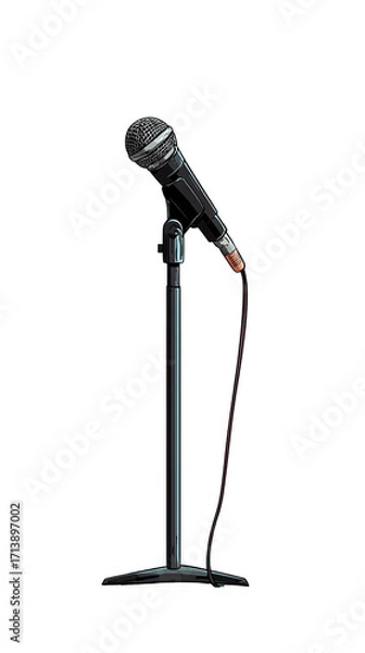 Fototapeta Digital illustration of a microphone on a stand