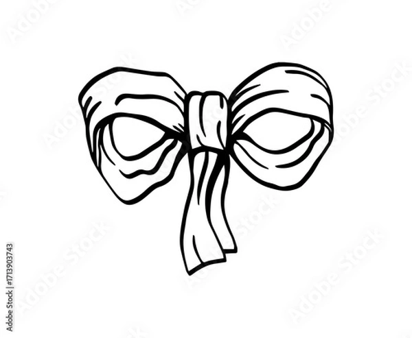 Obraz Set of black bows. Present bows and ribbons. set of bows icon over white background, silhouette style