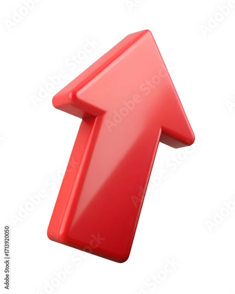 Fototapeta Red upward arrow icon symbolizing success growth and economic progress