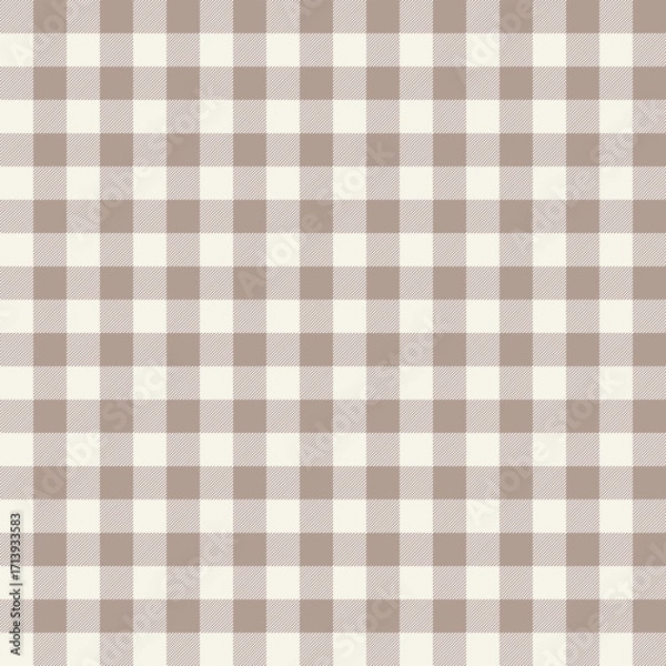 Fototapeta Seamless brown gingham pattern has a classic checkerboard.