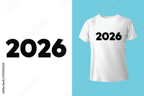 Obraz Cheers to the new year 2026, Happy new year 2026 t shirt design template vector, 2026