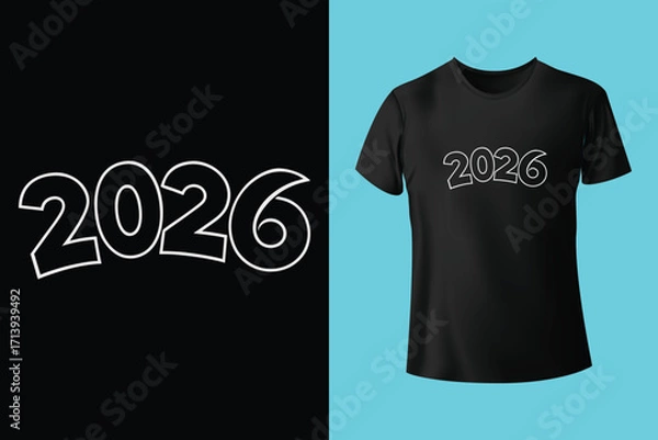 Obraz 2026 no plan no problem, Funny New Year T Shirt Design