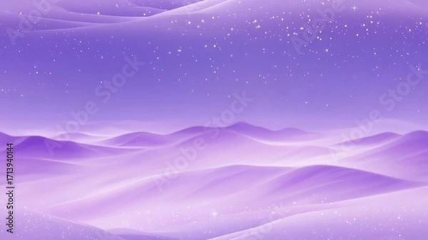 Fototapeta Whispered Horizons: A serene, painterly landscape unfolds, inviting viewers to get lost in a sea of muted violet hues and gentle rolling hills, conjuring a sense of peace, vastness, and tranquility.
