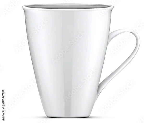 Fototapeta A glossy white mug with a handle