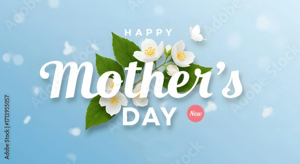 Obraz Elegant mother's day greeting with blossoms and soft bokeh effect
