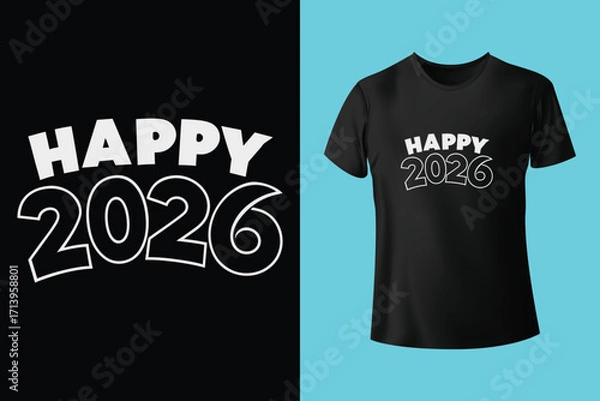 Obraz merry christmas and happy new year t shirt design, merry christmas t shirt design vector