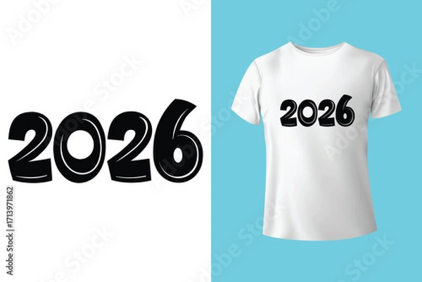 Obraz merry christmas and happy new year t shirt design, merry christmas t shirt design vector