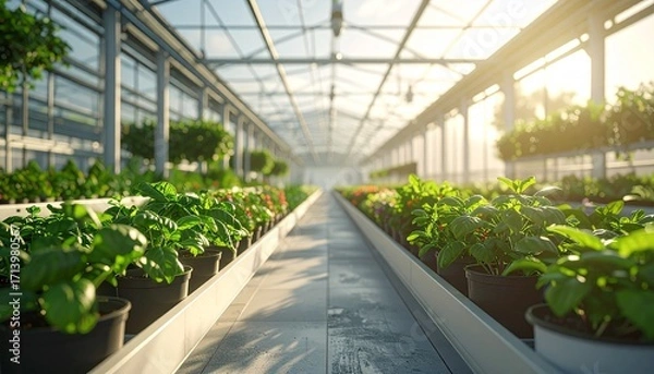 Obraz Sunlight Streaming Through Greenhouse An Open Concept Office Animation Inspiration