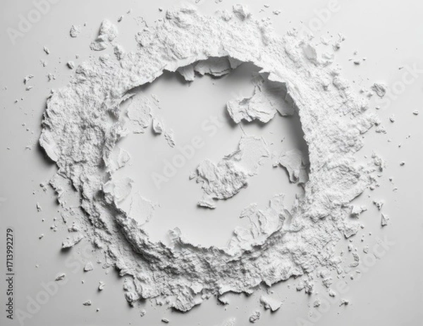 Fototapeta Powdered substance forming a circular hollow
