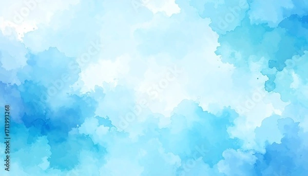 Obraz Light blue watercolor clouds