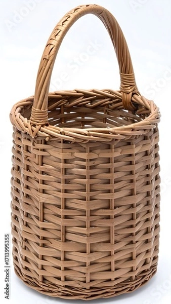 Obraz Light brown woven basket with handle