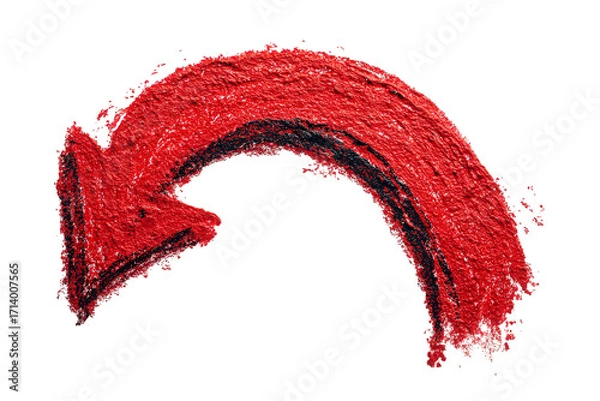 Fototapeta Red Grunge Arrow on Transparent Background