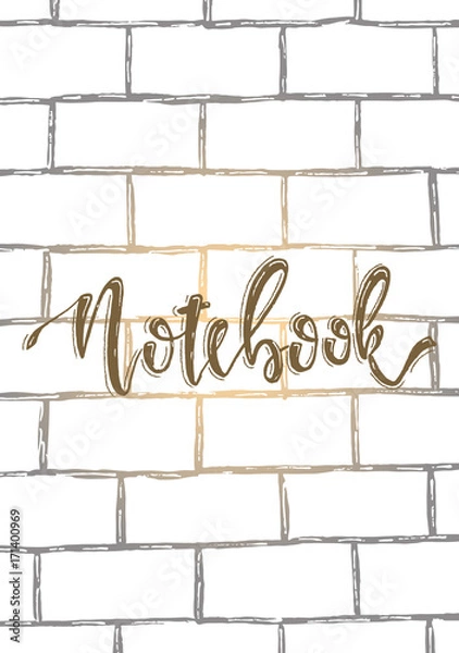 Obraz Vector illustration for typography cover notebook. brick wall